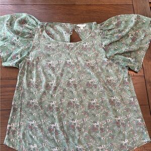 Lucky Brand Green Floral Blouse